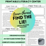 Find the Lie! Ocean Themed Critical Reading Activity, Guid