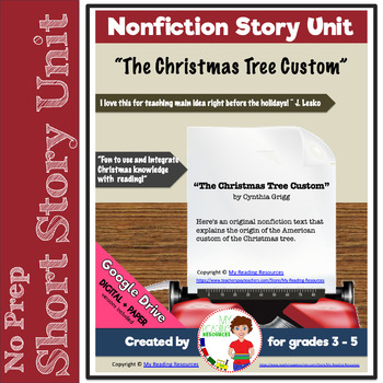 Preview of Nonfiction Short Story: "The Christmas Tree Custom" - Find the Main Idea