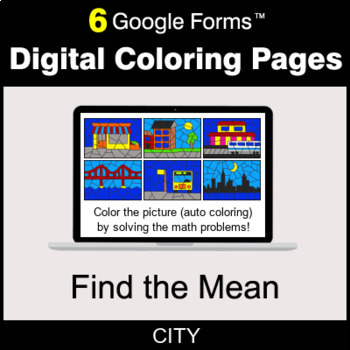 Preview of Find the Mean - Digital Coloring Pages | Google Forms