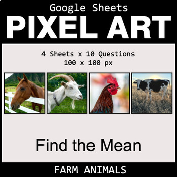 Preview of Find the Mean - Google Sheets Pixel Art Math