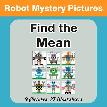 Find the Mean (Math Average) - Color-By-Number Math Mystery Pictures