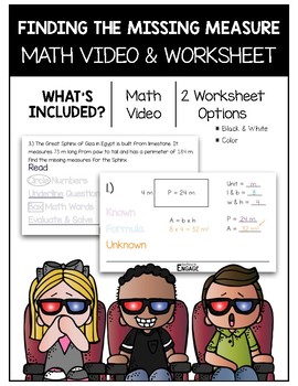 Preview of 4.MD.3: Find the Missing Measures Math Video and Worksheet