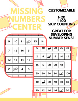 Preview of Find the Missing Number - Number Sense Center or Station