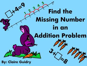 Find the Missing Number, Unknown Number in an Addition Problem First Grade