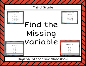 Preview of Find the Missing Variable