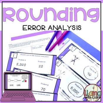Preview of Rounding Error Analysis Task Cards and Google Slides™ Critical Thinking Math