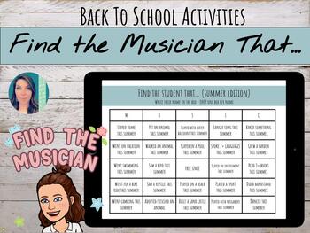 Preview of Find the Musician | Back to School |  Get to Know You Music Activities