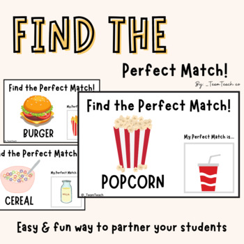 Preview of Find the Perfect Match! - Pairing Cards for Students | Collaborative Learning