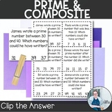 Find the Prime or Composite Clip the Answer TEKS 5.4a Math