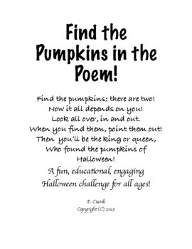 Preview of Find the Pumpkins in the Poem!