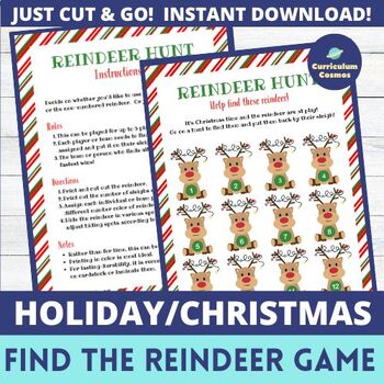 Preview of Holiday or Christmas Find the Reindeer Game for Teachers, Staff, and Students