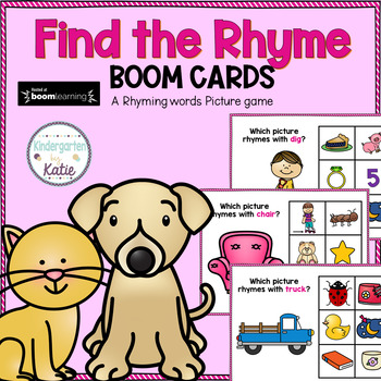Preview of Find the Rhyme BOOM CARDS A Rhyming Words Game