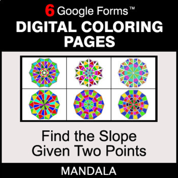 Preview of Find the Slope Given Two Points - Digital Mandala Coloring Pages | Google Forms