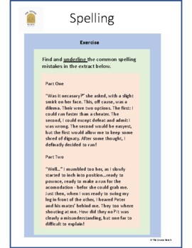 Preview of Grab-and-Go: Find the Spelling Mistakes Worksheet 2