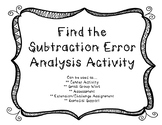 Find the Subtraction Error Analysis Activity