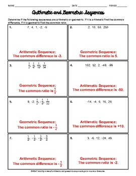 Preview of Find the Terms of Sequences Given the Recursive Formula and 1st Term Worksheet