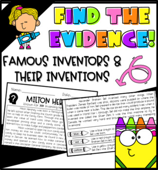 Preview of Find the Text Evidence: Famous Inventors & Their Inventions (Close Reading)