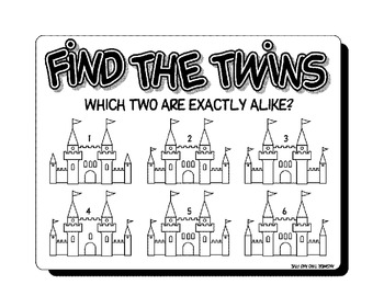 Find the Twins-A Learning Center Game for Emergent Readers by