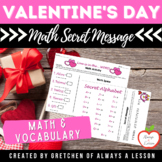 Valentine’s Day Math and Vocabulary Secret Message Activity
