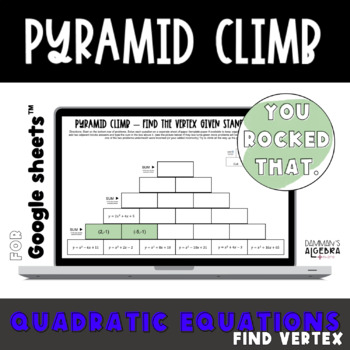 Preview of Find the Vertex Given Standard Form Quadratics | Pyramid Climb