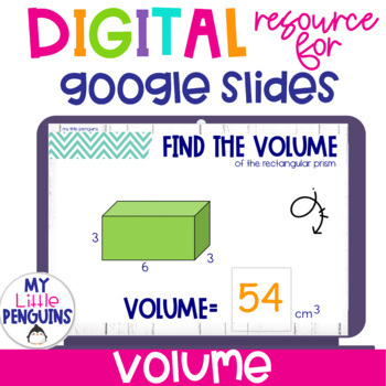Preview of Find the Volume of Rectangular Prisms Digital Google Slides {5.MD}
