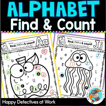 Preview of Alphabet Worksheets - Letter Recognition and Letter Count