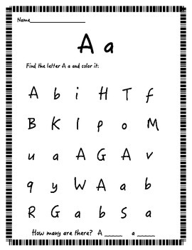 Find the letter! (Mixed lower and uppercase letters) by Emma Pardoe