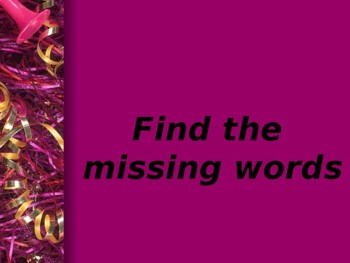 Preview of Find the missing words