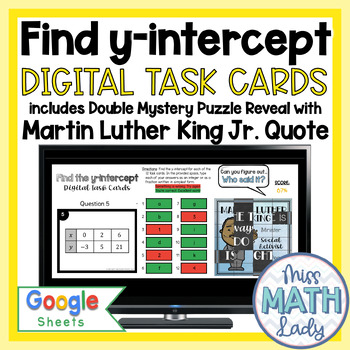 Preview of Find y-intercept of Linear Relationships Digital Black History Month Activity