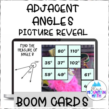 Preview of Finding Adjacent Angles Picture Reveal Boom Cards