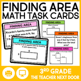 3rd Grade Finding Area Task Cards - Area Math Center - Fin
