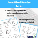 Finding Area Mixed Practice Worksheet - Set #1