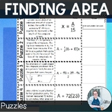 Finding Area Puzzles Math Activity TEKS 6.8c 6.8d Math Game
