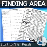 Finding Area Start to Finish Puzzle TEKS 6.8c 6.8d Math Activity