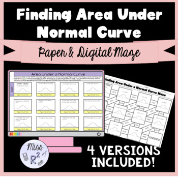 Preview of Finding Area Under Normal Curve Mazes - DIGITAL AND PAPER VERSION!