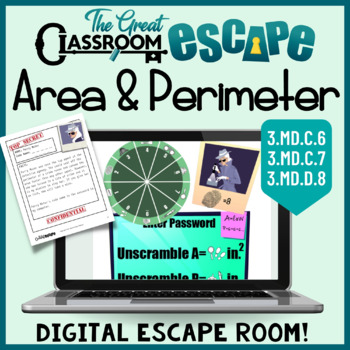 Preview of Finding Area and Perimeter 3rd Grade Math Activity Fun Digital Escape Room