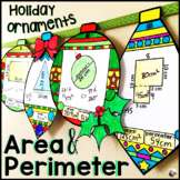 Finding Area and Perimeter Christmas Geometry Ornaments Ho