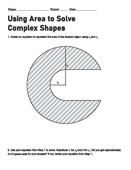 Preview of Finding Area of Composite Shapes Worksheet