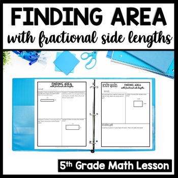 Finding Area of Rectangles with Fractional Sides 8 page Practice