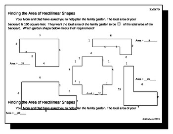 Preview of Finding Area of Rectilinear Figures