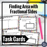 Finding Area with Fractional Sides Task Cards Activity 5.NF.4b