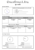 Finding Circumference and Area of a Circle (Notes)