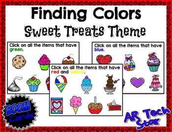 Preview of Finding Colors Boom Cards - Sweet Treats Theme