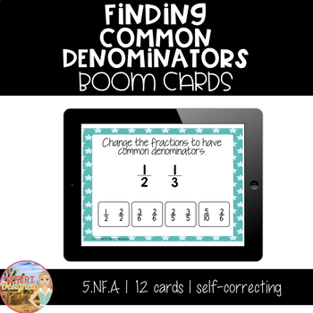 Preview of Finding Common Denominators - Boom Cards | Distance Learning