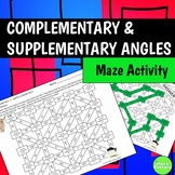 Finding Complementary and Supplementary Angles Maze Activity