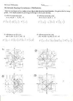 geometry reflections homework