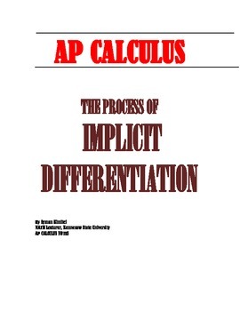 Preview of AP CALCULUS AB: THE PROCESS OF IMPLICIT DIFFERENTIATION