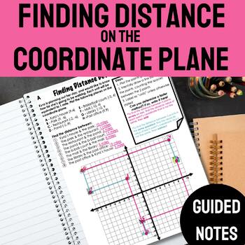 Preview of Finding Distance Between 2 Points on the Coordinate Plane Notes EDITABLE