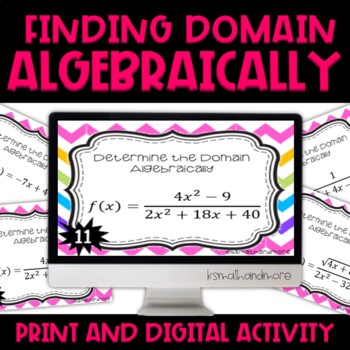 Preview of Finding Domain Algebraically Task Cards