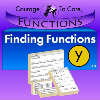 Preview of Finding Equations for Linear Functions (LF3): HSA.CED.A.2, HSF.BF.A.1...